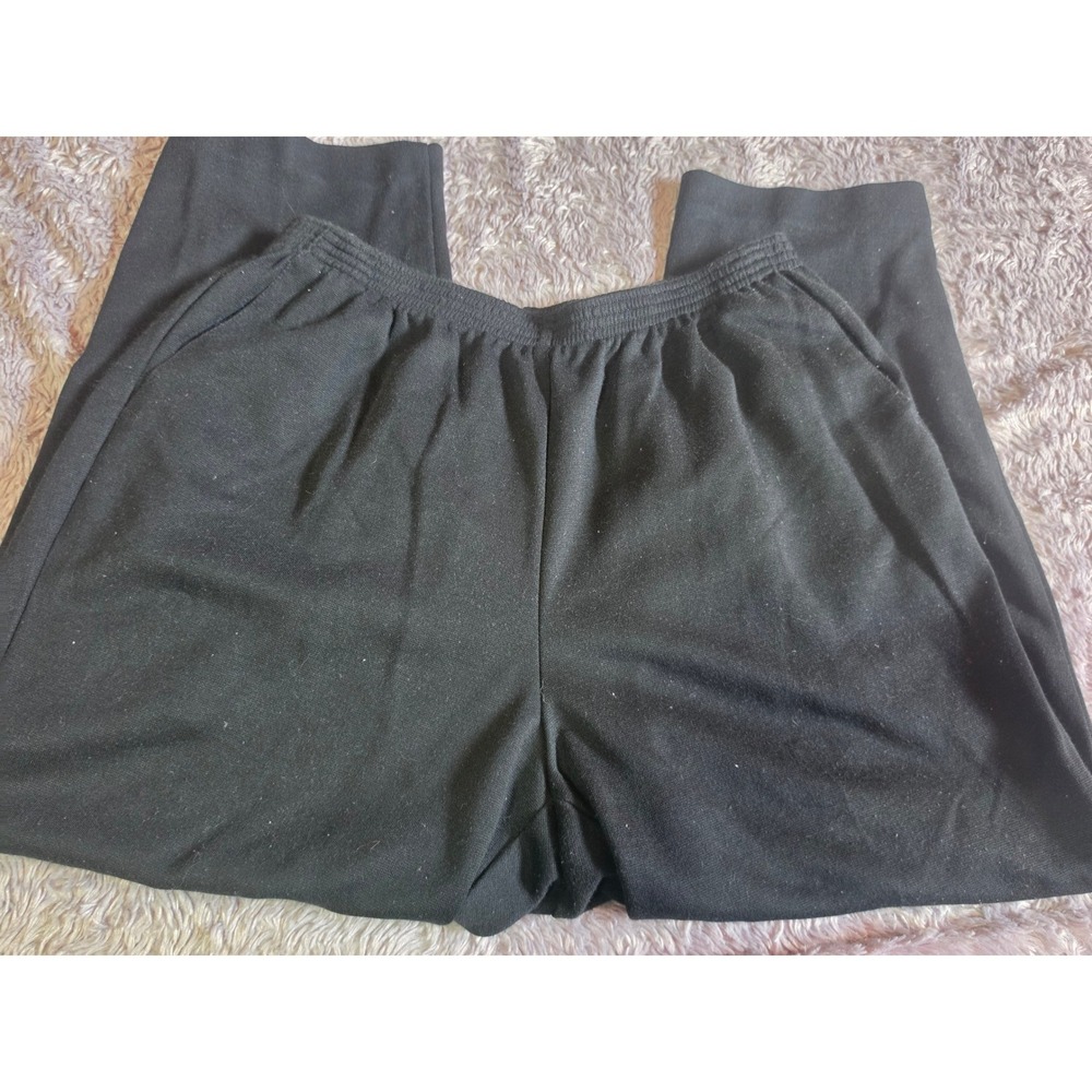Alfred Dunner Black Knit Elastic Waist Pants Plus Size 18W High Rise Pockets